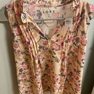 Loft sleeveless floral blouse